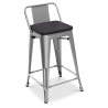 Buy Industrial Design Bar Stool with Backrest - Wood & Steel - 60 cm - Stylix Black 59117 in the Europe