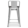 Buy Industrial Design Bar Stool with Backrest - Wood & Steel - 60 cm - Stylix Black 59117 with a guarantee
