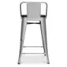 Industrial Design Bar Stool with Backrest - Wood & Steel - 60 cm - Stylix image 7
