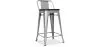 Industrial Design Bar Stool with Backrest - Wood & Steel - 60 cm - Stylix image 7