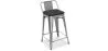 Industrial Design Bar Stool with Backrest - Wood & Steel - 60 cm - Stylix image 7