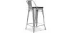 Industrial Design Bar Stool with Backrest - Wood & Steel - 60 cm - Stylix image 7