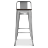 Buy Industrial Design Bar Stool with Backrest - Wood & Steel - 76cm - Stylix Green 59118 - in the EU