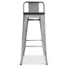 Industrial Design Bar Stool with Backrest - Wood & Steel - 76cm - Stylix image 7