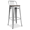 Buy Stylix stool Wooden and small backrest - 76 cm Steel 59118 at Privatefloor