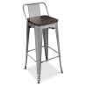 Buy Stylix stool Wooden and small backrest - 76 cm Steel 59118 in the Europe