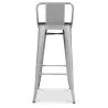 Industrial Design Bar Stool with Backrest - Wood & Steel - 76cm - Stylix image 7