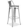Buy Stylix stool Wooden and small backrest - 76 cm Steel 59118 at Privatefloor