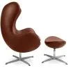  Design armchair with footrest - Leather upholstered - Brave image 7