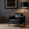 Armchair with Armrests - Upholstered in Leather - Mattathais image 7