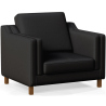 Buy Armchair with Armrests - Upholstered in Leather - Mattathais Black 15447 - prices