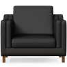 Buy Armchair with Armrests - Upholstered in Leather - Mattathais Black 15447 - in the EU