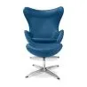 Egg Design Armchair with Footrest - Upholstered in Faux Leather - Brave image 7
