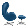 Buy Brave Chair with Ottoman - Faux Leather Dark blue 13658 at Privatefloor