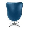 Egg Design Armchair with Footrest - Upholstered in Faux Leather - Brave image 7