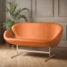 Curved Sofa - Polyurethane Leather Upholstered - 2 Seater - Svin image 7