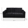 Buy Fabric Upholstered Sofa - 2 Seater - Konel Black 13241 - prices