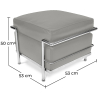 Buy  Square Footrest - Upholstered in Faux Leather - Kart Grey 13418 Home delivery