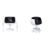 Buy Lounge Chair - White Designer Chair - Upholstered in Leather - Geneva Black 13159 with a guarantee