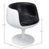 Lounge Chair - White Designer Chair - Upholstered in Leather - Geneva image 7