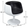 Buy Lounge Chair - White Designer Chair - Upholstered in Leather - Geneva Black 13159 - in the EU