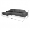 Buy Living-room Corner Sofa 5 seats Fabric Dark grey 26731 with a guarantee