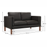 Buy Leather Upholstered Sofa - 2 Seater - Mordecai Black 13922 - in the EU
