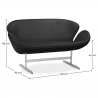 Buy Curved Sofa - Leather Upholstered - 2 Seater - Svin Black 13913 - in the EU