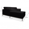 Buy Chaise longue design - Upholstered in Polipiel - Nova Black 15184 Home delivery