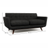 Buy 2 Seater Sofa - Scandinavian Style - Linen Upholstered - Milton Black 55628 - in the EU