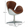 Buy Swan Chair Aviator Armchair Aged Leather Effect Brown 25625 - prices