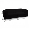 Buy Cawa Design Sofa  (2 seats) - Faux Leather Black 16611 home delivery