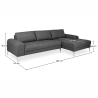 Buy Design Corner Sofa Fabric Dark grey 26730 with a guarantee