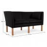 Buy 2 Seater Sofa - Polyurethane Leather Upholstered - Benjamin Black 13918 - in the EU