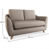 Buy Linen Upholstered Sofa - Scandinavian Style - 2 Seater - Gustavo Brown 58242 with a guarantee