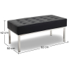 Buy Design Bench - 2 seats - Upholstered in Leather - Konel Black 13214 in the Europe