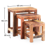 Buy 3 vintage low recycled wooden stackable tables  Multicolour 58507 - prices