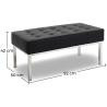 Buy Design bench - 2 seats - Upholstered in polyurethane - Konel Black 13213 in the Europe