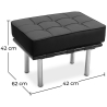 Buy Footstool Upholstered in Polyurethane - Barcel Black 15424 in the Europe