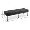 Buy Knoll Bench (3 seats)  - Premium Leather Black 13217 in the Europe