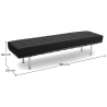 Buy Bench Upholstered in Leather - 3 Seats - Town  Black 13223 in the Europe