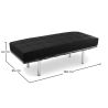 Bench Upholstered in Leather - 2 Seats - Town image 7