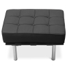 Buy Leather-upholstered Footstool - Barcel Black 15425 at Privatefloor
