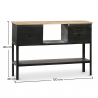 Buy Industrial console table 2 drawers metal Black 51318 - prices
