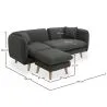 Linen Upholstered Chaise Lounge - Scandinavian Style - Vriga image 7