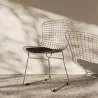 Dining Chair in Steel – Grid Design with Cushion – Lived image 7