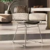Dining Chair in Steel – Grid Design with Cushion – Lived image 7