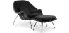 Designer Armchair with Footrest - Upholstered in Fabric - Womb image 7