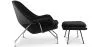 Designer Armchair with Footrest - Upholstered in Fabric - Womb image 7