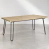 Buy Rectangular Dining Table - Industrial Style - Wood and Metal - 150cm - Hairpin Natural wood 59465